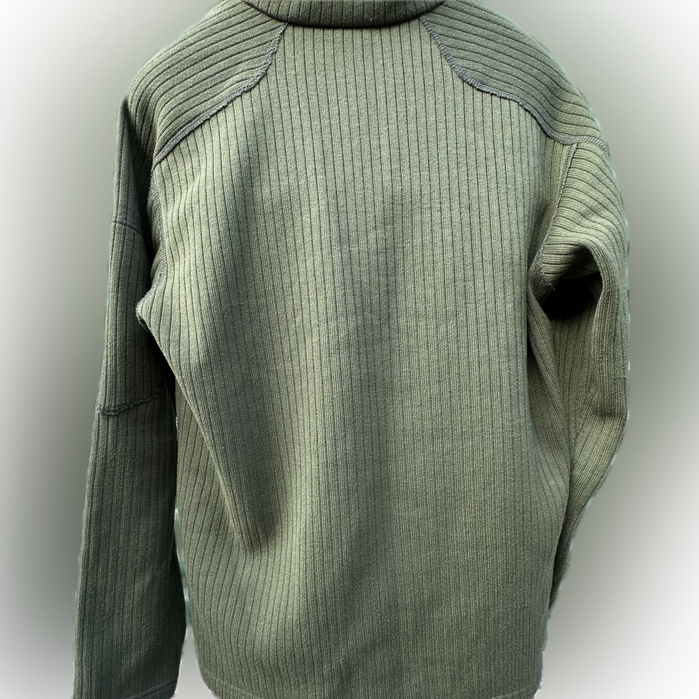 Columbia Olive 1/4 Zip Sweater Workwear Gorpcore Outdoor Hiking Long Sleeve - Picture 3 of 9